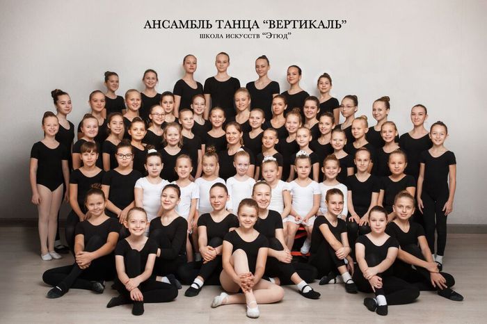 На фотографии ансамбль танца "Вертикаль" и руководитель Щербакова М.В